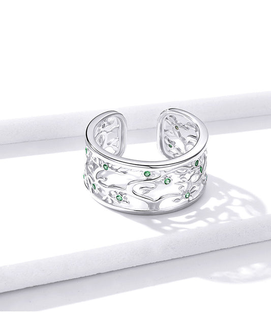 S925 Sterling Silver Hollow Opening Ring