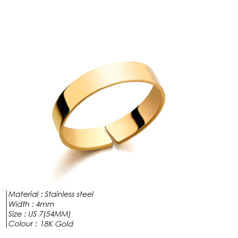 Emanco Simple Plain Aperture Titanium Steel Ring European And American Fashion Accessible Luxury Niche Couple Ring Men&#039;s Cross-Border Hand Jewelry