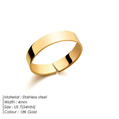 Emanco Simple Plain Aperture Titanium Steel Ring European And American Fashion Accessible Luxury Niche Couple Ring Men&#039;s Cross-Border Hand Jewelry